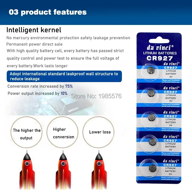 5pieces 927 DL927 BR927 BR927-1W CR927-1W 3 V CR927 Lithium Battery Remote Control Clock Watch Coin Cell Battery Replace