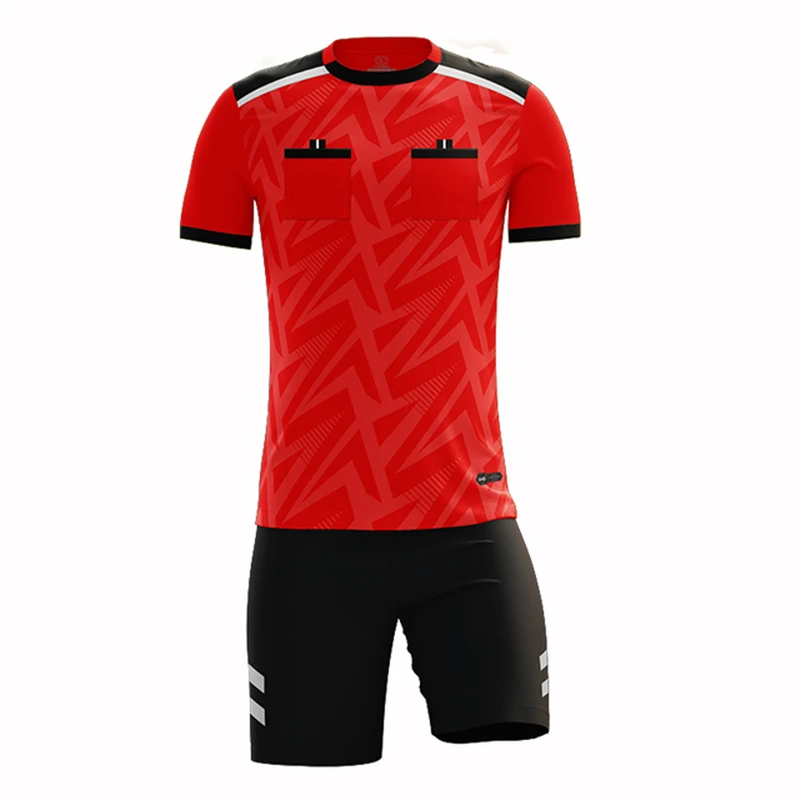 Professional Men Referee Uniforms Soccer Football Jerseys Shorts Shirts Suit Pocket Tracksuits Thailand Clothes Judge Sportswear