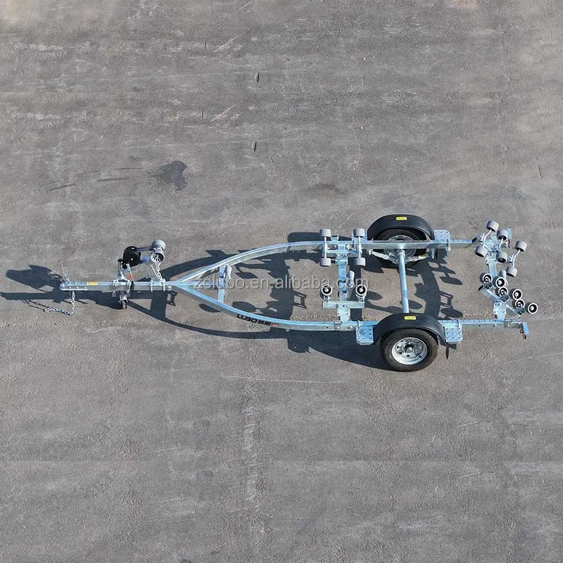 4.45m Grey Soft Wheel Boat Trailer Heavy Duty Marine Transport