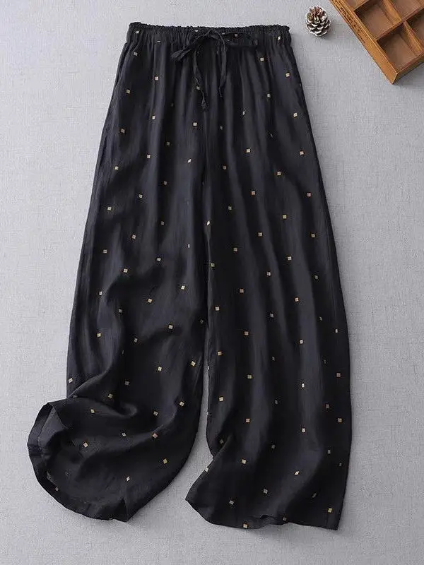 calcas-femininas-de-linho-e-algodao-de-perna-larga-cintura-elastica-cinturadas-drapeadas-efeito-emagrecedor-casuais-com-nove-bolsos-e-detalhe-de-lenco