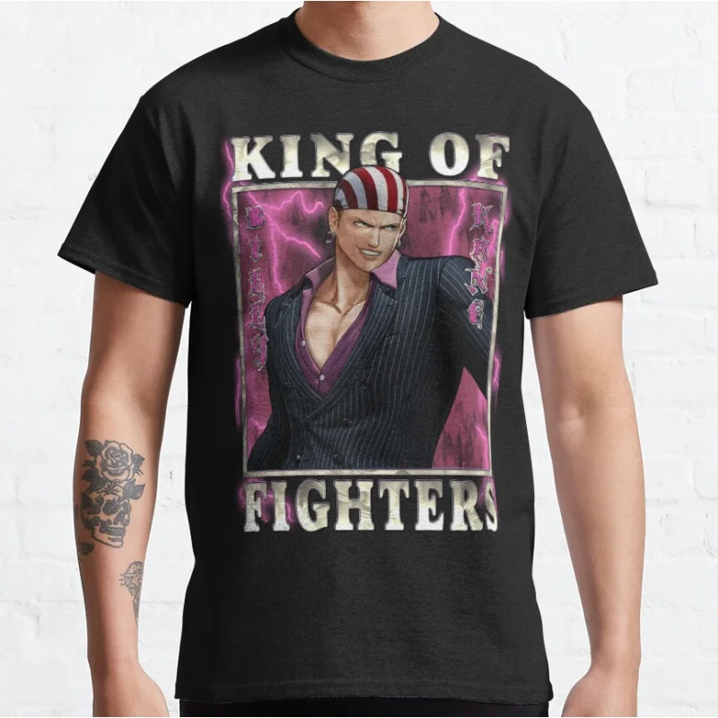 

Right hand of the king Billy Kane KOF King of Fighters 80s Video game Retro fighting videogames T-shirt Large size Adult Tops