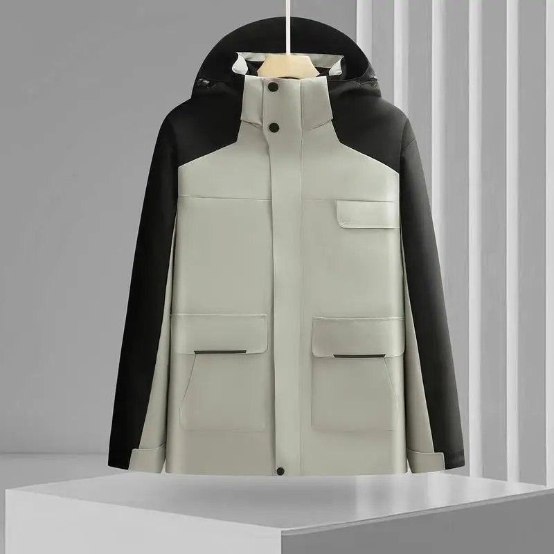 

Men's Two-color Hooded Outdoor Windproof Casual Jacket Contrasting Color Block Design Autumn and Winter Street Fashion