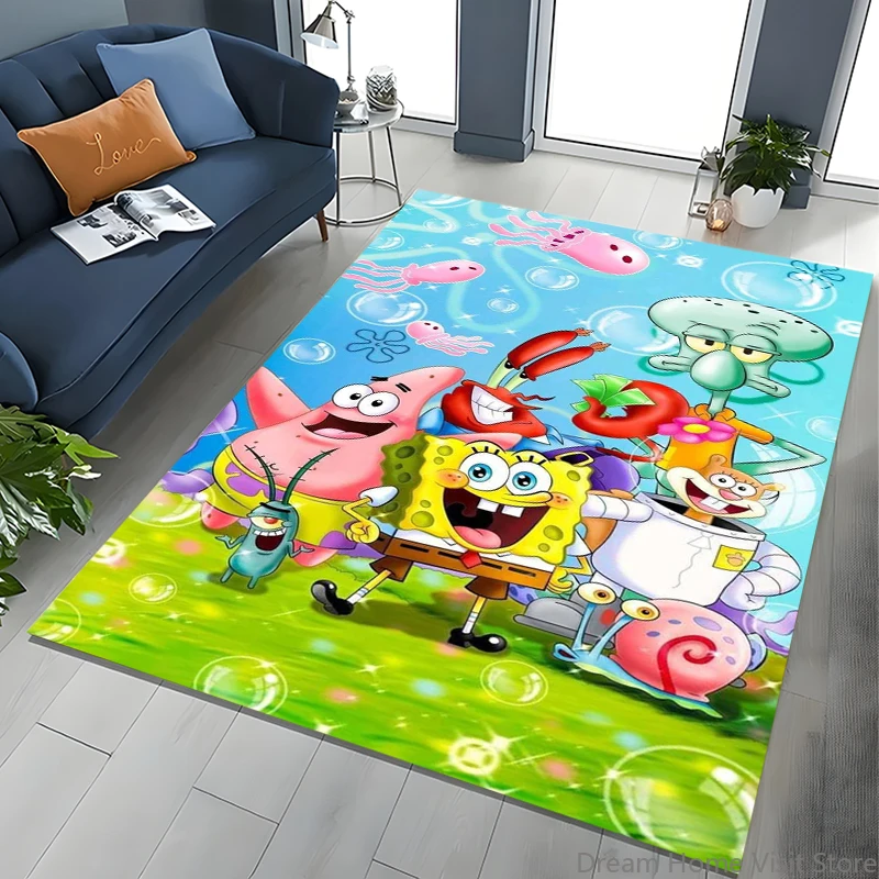 

17 Styles Cartoon SpongeBob Print Area Rugs 3D Carpet for Home for Living Room Bedroom Sofa Decor Floor Kids Play Anti-Slip Mats