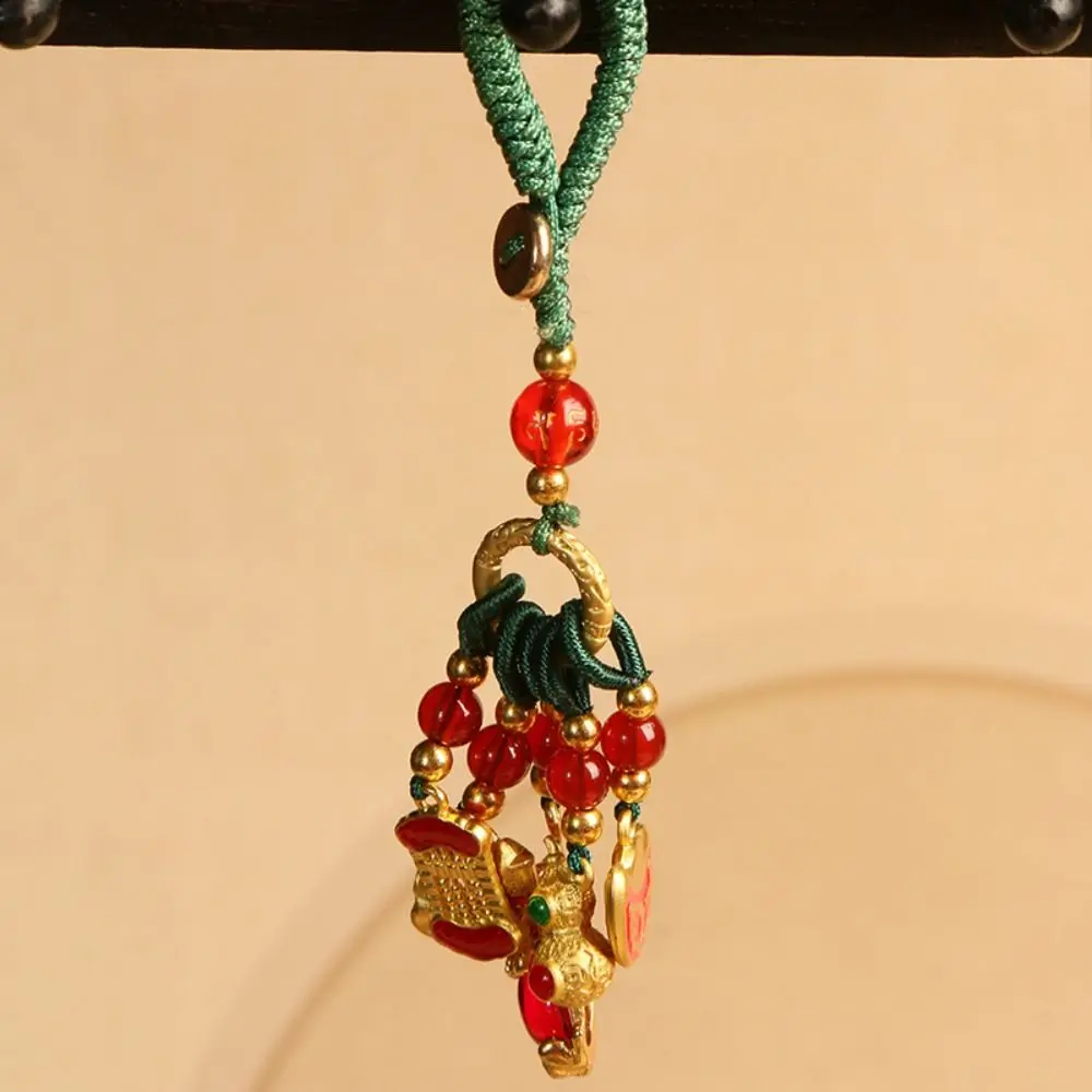 Unique Small Pendant Car Keys Charms Enamel Yuanbao Plutus Lucky Keychain Short Lanyard Koi Carp Key Chain Strap Men