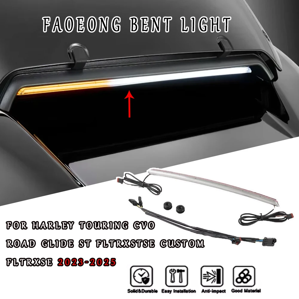 

For Harley Touring CVO Road Glide ST FLTRXSTSE Custom FLTRXSE 2023-2025 Motorcycle Center Fairing Vent Trim LED Lights