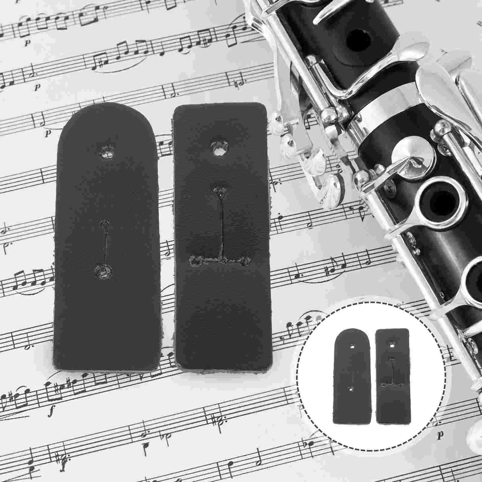 2 Pcs Clarinet Straps Thumb Tab for Cling Neck Cushion Hanging Small Neckband Supplies Comfortable Pu Replacement Accessories