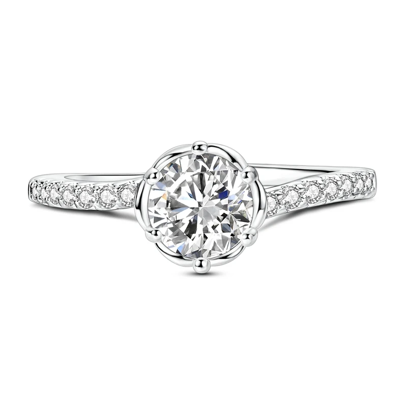 2026 New 925 Sterling Silver Round Zircon Ring For Women Fashion Exquisite Birthday Anniversary Jewelry Gifts