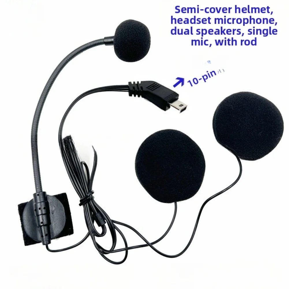 Windproof Half-Face Helmet Microphone With Noise Reduction And Listening Function For Outdoor Communication Headsets