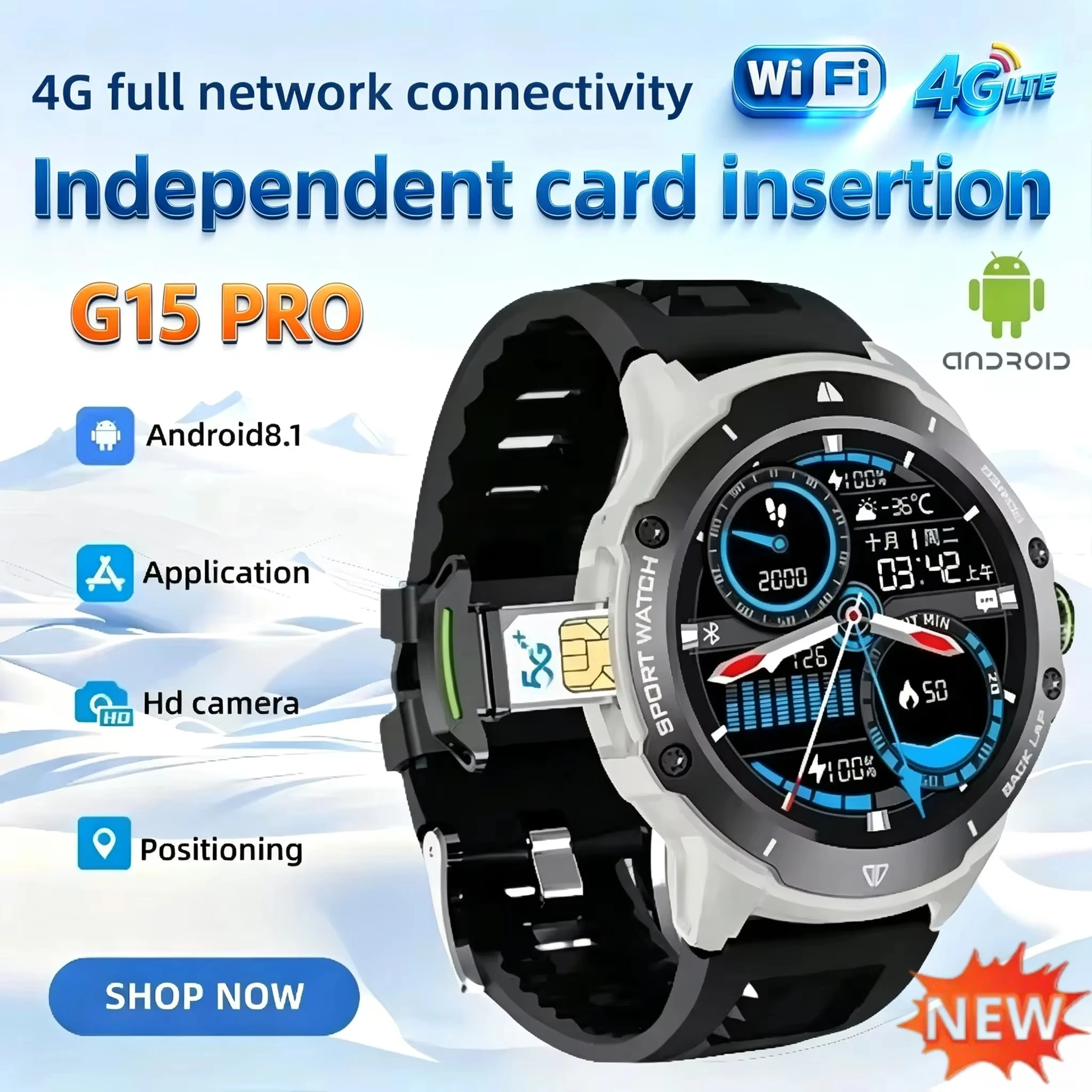 G15 Pro 2026 Smart Watch Men Watch AMOLED HD Screen Bluetooth Call GPS Trajectory  WiFi Heart Rate Compass SmartWatches 2026