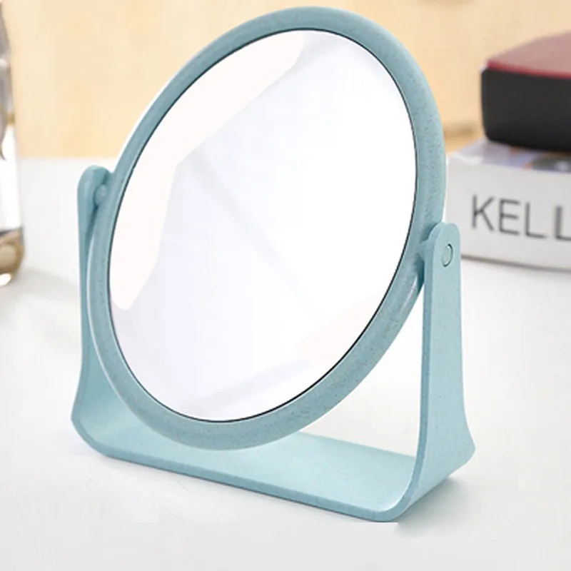 Double-sided Esktop Mirror Dormitory Desktop Rotatable Student Makeup Small Dmirror Desktop Portable Dressing Princess Mirror