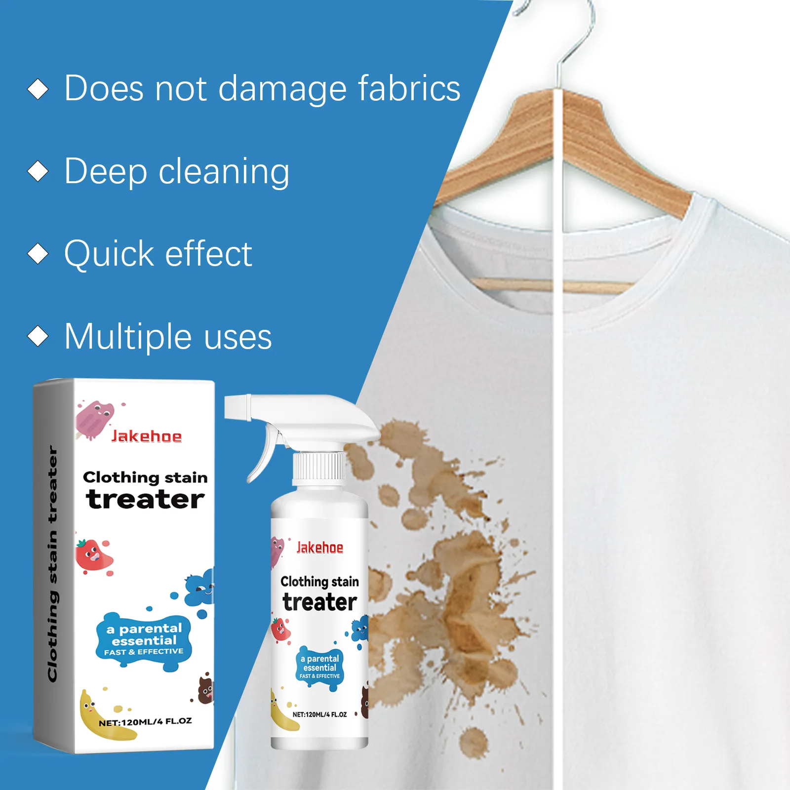 Laundry Decontamination Spray Effectively Cleans Stubborn Stains Removes Odor And Yellows Easy to Rinse No Irritation No Residue