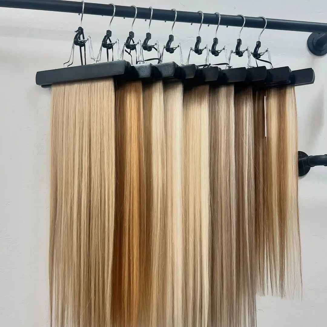 ARLANY 12Pcs Wooden Hair Extension Hangers Anti-Slip Hairpiece Storage Rack Wig Storage for Sewing Weft & Clip-in Hair Extension