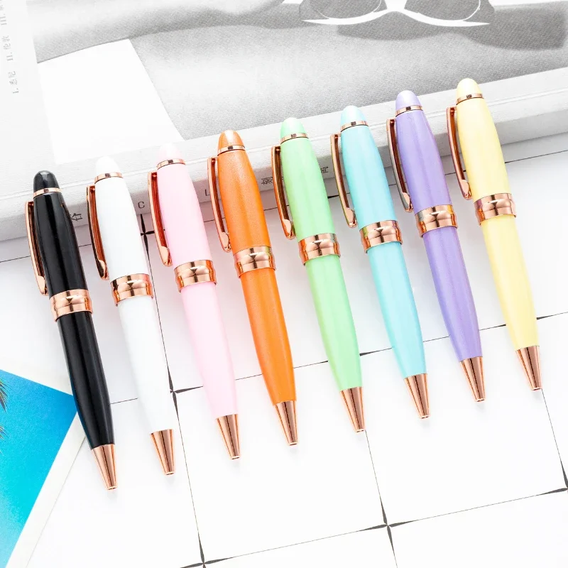 

20PCS Candy Colored Ballpoint Pen With Laser Rotating Core, Short Portable Mini Pen Pocket Pen