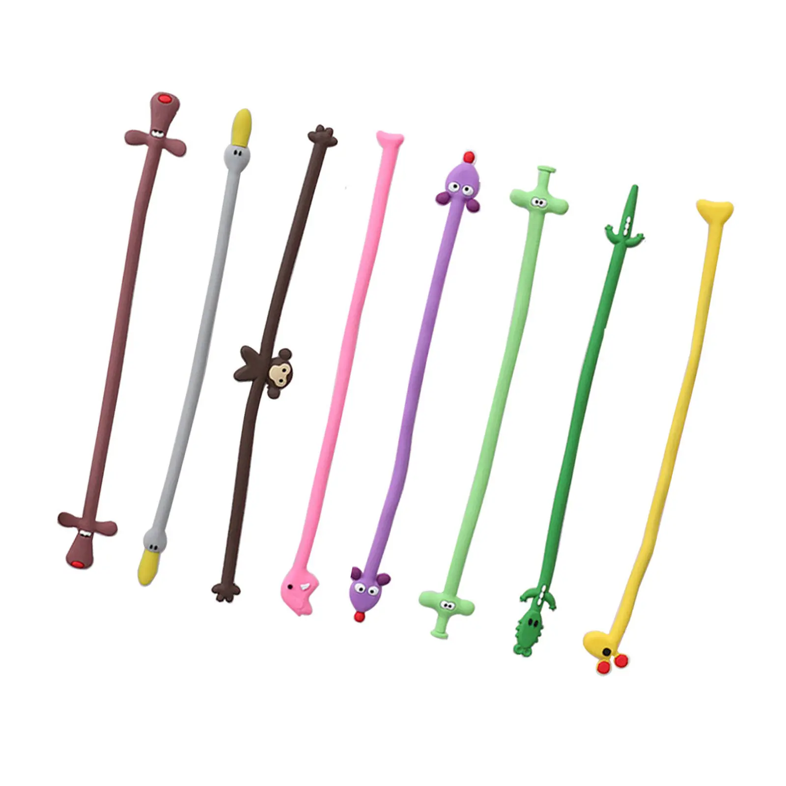 8Pcs Cute Animal Cable Organizer Cartoon Cord Wrap for Smartphone Charger Cables Laptop USB Headphone Cable Management