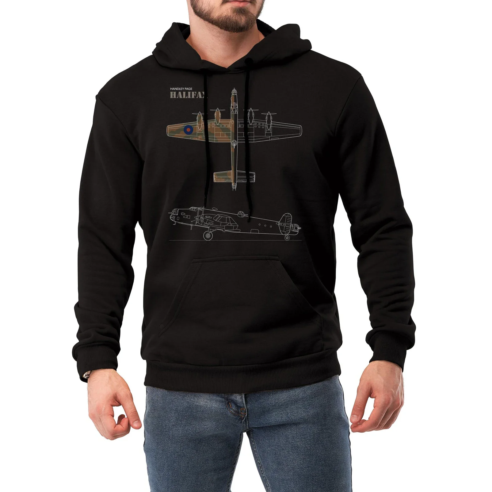 

RAF Halifax Heavy Bomber Pullover Hoodie New 100% Cotton Comfortable Casual Mens Sweatshirts WWII Aviation Streetwear