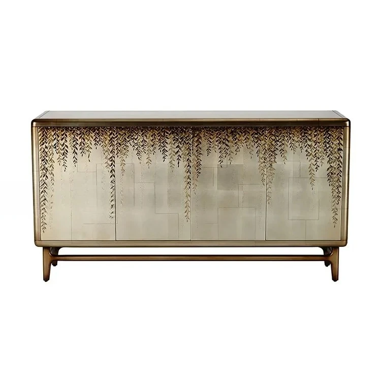 Simple Retro Painted Distressed Dining Room Sideboard Cabinet Sideboard