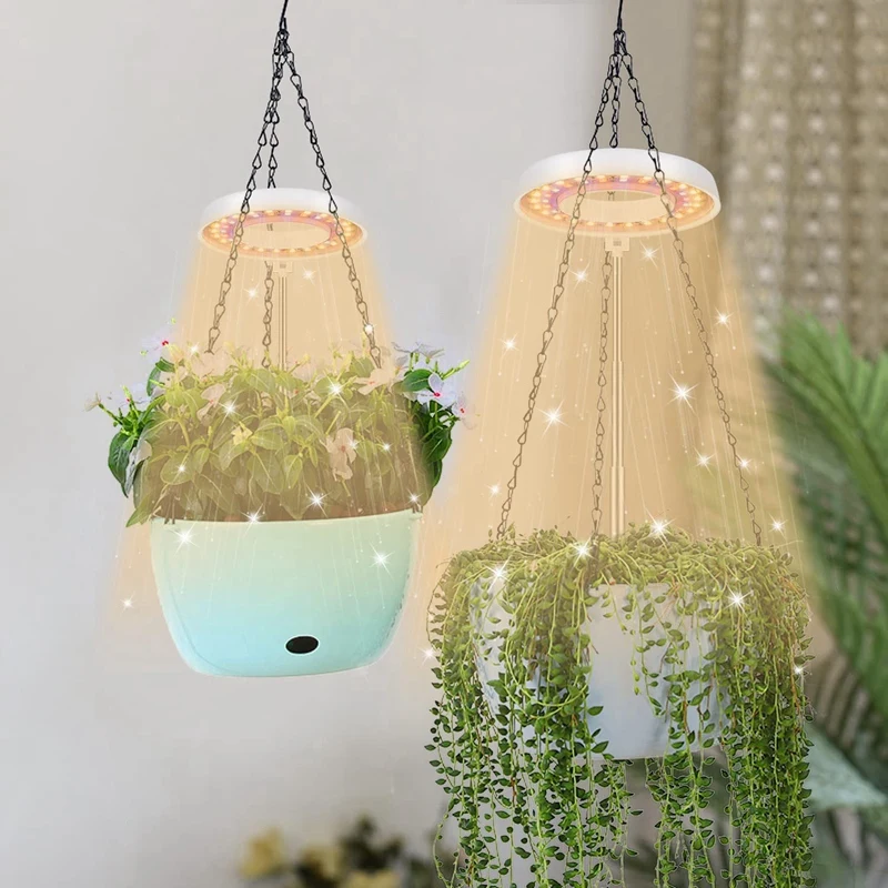 屋内植物用LEDグローライト、栽培用ランプ、自動タイマー、4、8、12、18時間、盆栽、多肉植物、小さな植物