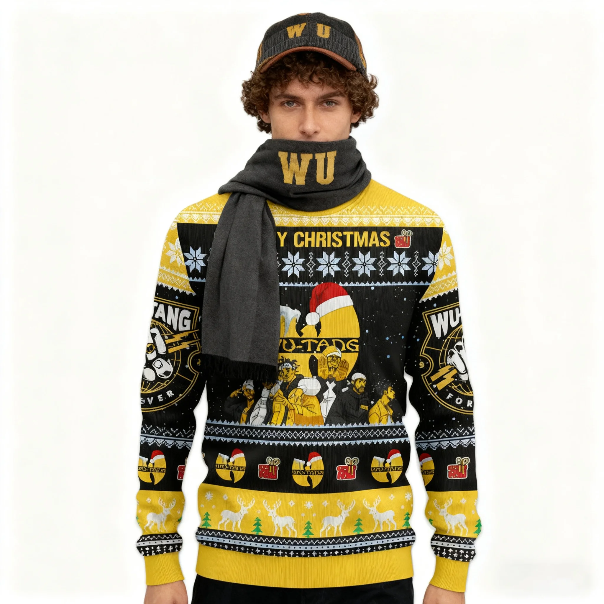 المتشددين الهيب هوب العصرية عيد الميلاد سترة قبيحة للرجال الشتاء سترة جولة الرقبة 3D الطباعة مريحة رقيقة باردة مريحة