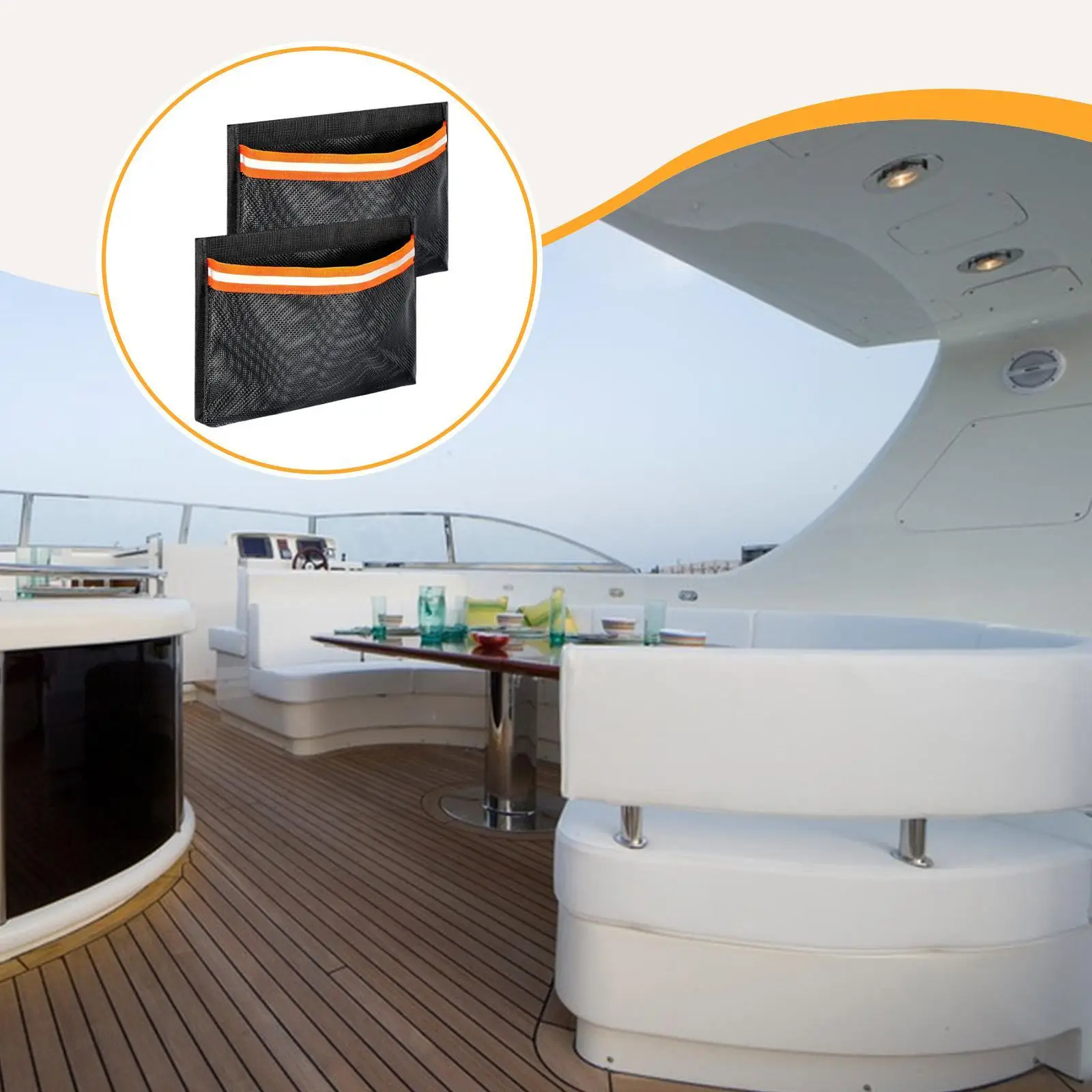 

2 сетчатых мешка для хранения лодок со светоотражающей полосой, универсальная самоклеящаяся сетка из ПВХ для хранения перчаток, инструментов, аксессуаров