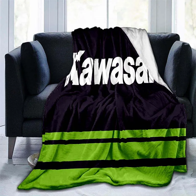 

Модное мотоциклетное одеяло K-Kawasaki с принтом логотипа, домашнее всесезонное офисное одеяло для дивана, кровати, теплое портативное Флисовое одеяло, одеяло для пикника
