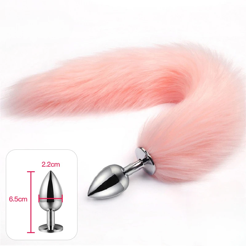 Mini Fox Tail Anal Plug BDSM Game for Beginner Metal Butt Plug Prostate Massager Role Play for Couple Sex Toys for Women Man 18+