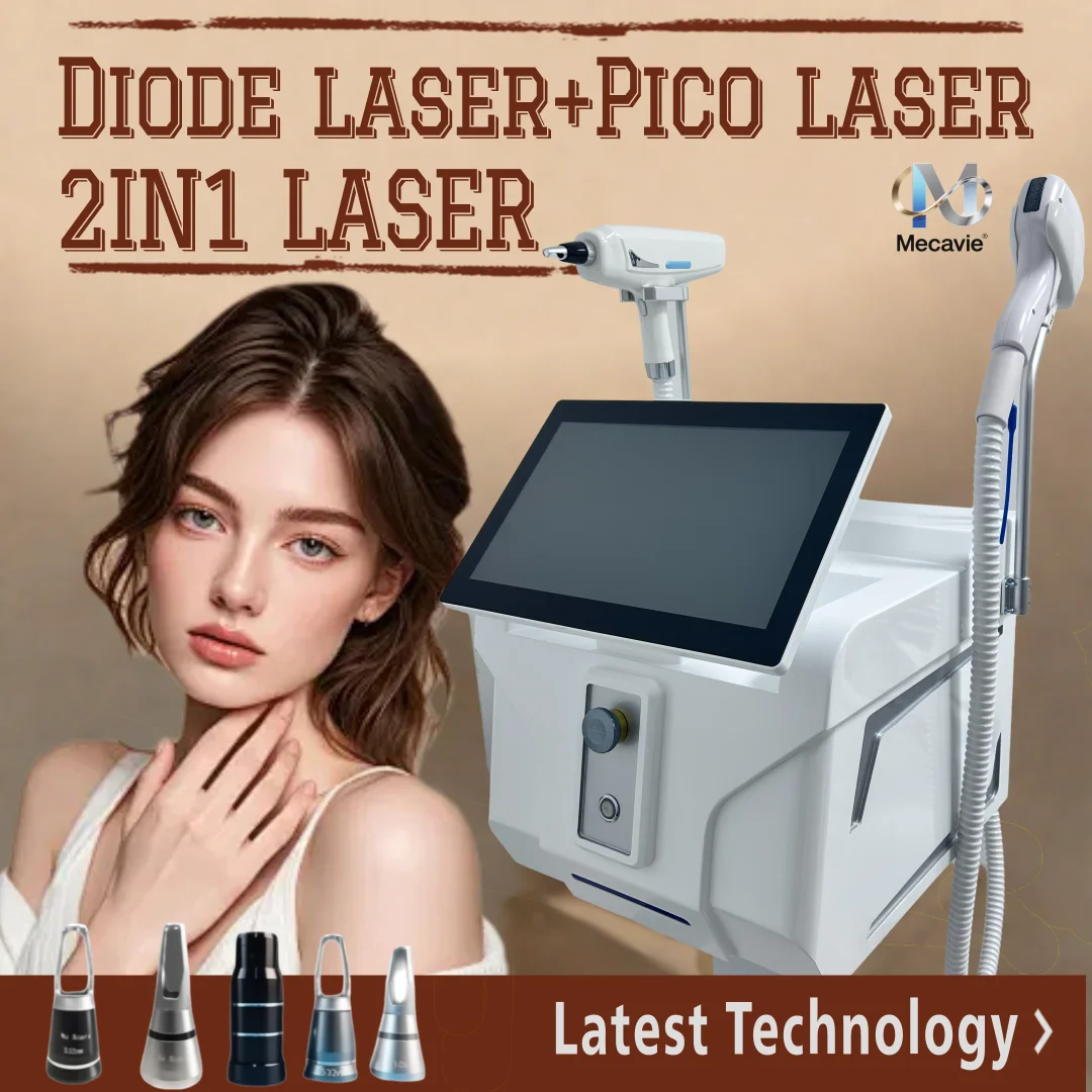 

New 2 in 1 diode laser Hair removal and picosecond laser 532 1064 1320nm safe and painless tattoo removal 4 wavelength 808nm