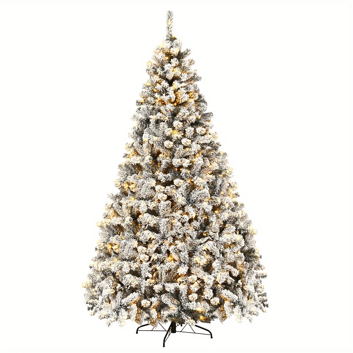 

Premium Snow Flocked Hinged Artificial Christmas Tree , Pre-Lit w/ 550 Lights , 9ft