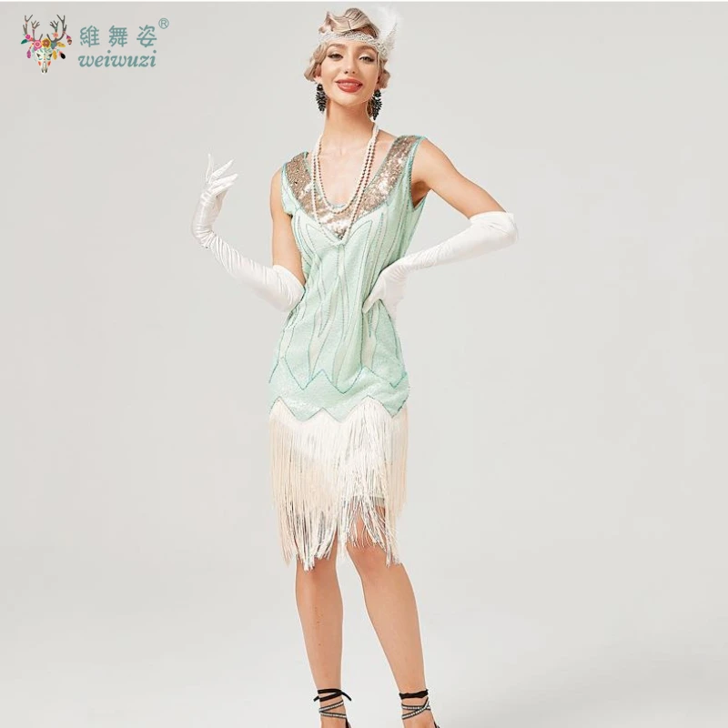 

Women's Long Skirt Banquet 1920s Gatsby Vintage Great Gatsby Party Flapper Dress Sleeveless Sequin Tassel Fringe Cocktail Dress
