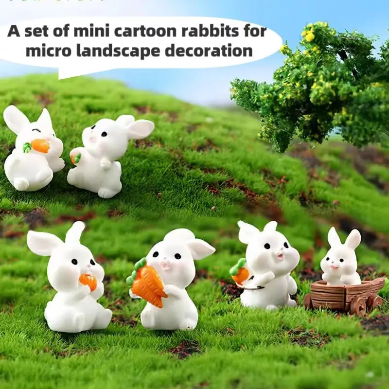 

Resin Rabbit Carrot Animal Mini Rabbit Statue Easter Decoration Crafts Home Decoration Desktop Garden Decoration Accessories