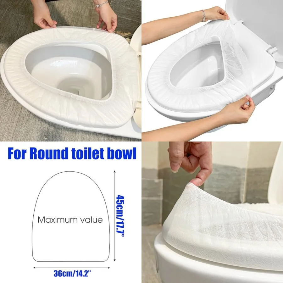 

20 шт. пластиковый чехол на сиденье унитаза, защитный коврик, большая упаковка, белый одноразовый нетканый портативный индивидуальный одиночный пакет f
