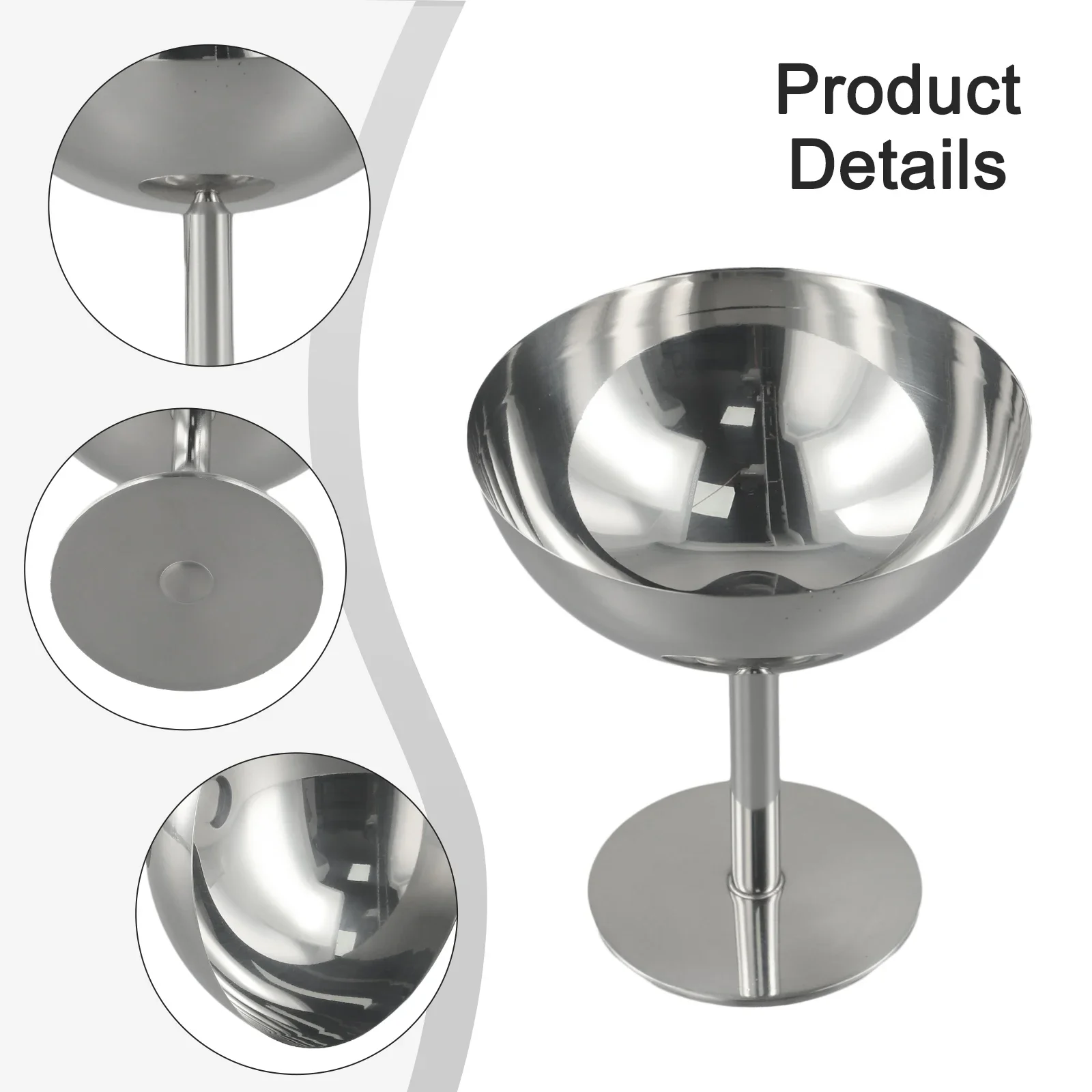 For Sorbet For Mousse Serving Dessert Bowls Stainless Steel Dessert Cup Engagement Parties 12*10.5*10.5cm Elegant Design