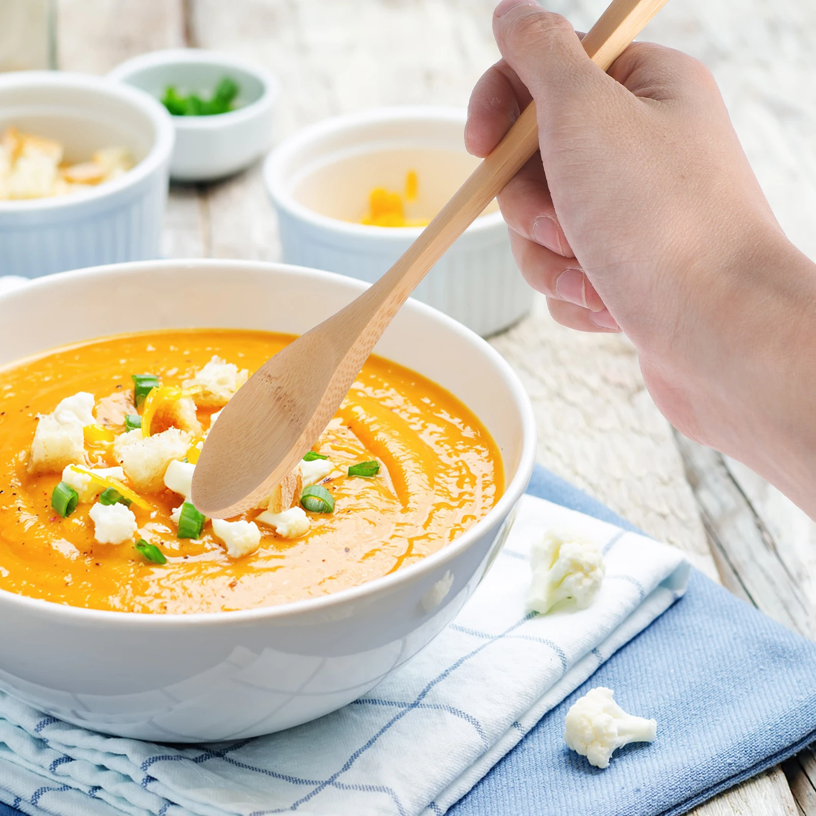 

1 set Bamboo Cutlery Set Reusable Portable Tableware Travel Camping Utensils Eco Friendly Kit Kitchen Bar Accessories