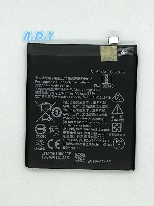 Original HE330 2630mAh Battery For Nokia 3 DUAL TA-1032 HE 330  Batteries Bateria