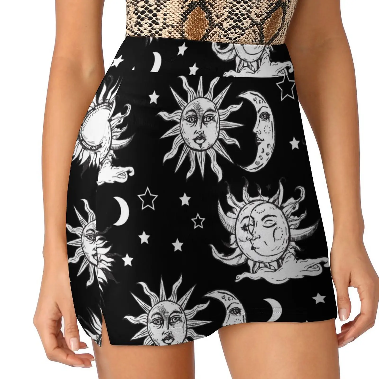 

Sun and Moon Mini Skirt chic and elegant woman skirt kawaii clothes dress