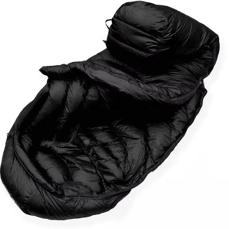 Ultra Light Hydrophobic Down Sleeping Bag 4 Season Winter Camping Gear Sturdy Zipper Nylon Fabric Cold Weather Survival