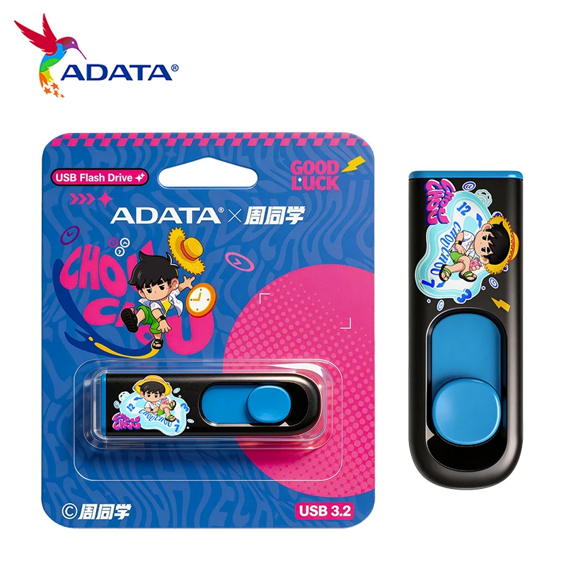 Unidad Flash USB 3,2 ADATA UC310, Pendrive de alta velocidad, Mini U Stick, 32GB, 64GB, 128GB, 256GB