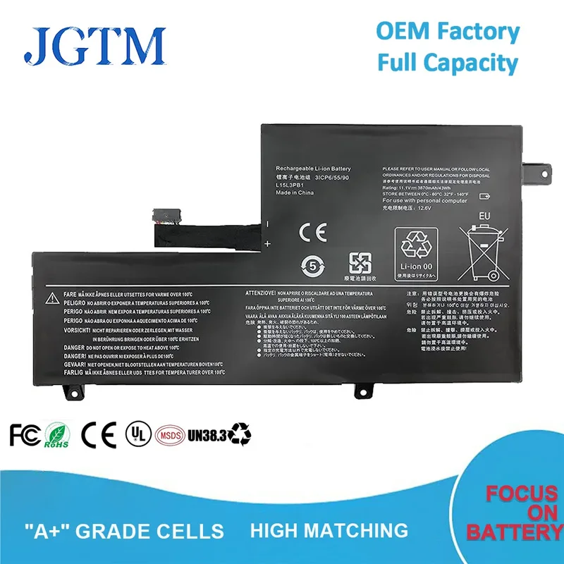 JGTM 4500mah L15M3PB1 Battery L15L3PB1 for Lenovo Chromebook C330 S330 IdeaPad N22 /N23 /N23/N42 11.1V 4050mAh/45Wh