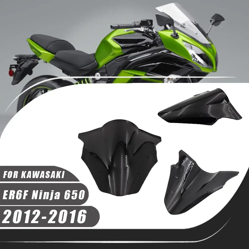 

For 2012-2016 Kawasaki Ninja 650 ER6F ER-6F 2015 2014 2013 2012 Motorcycle ABS Windshield Windscreen Wind Deflectors