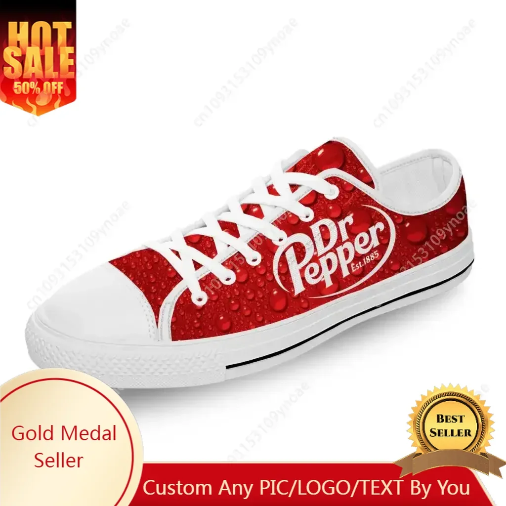 

DR Pepper Low Top Sneakers Mens Womens Teenager Casual Shoes Canvas Running 3D Print Shoes Cosplay Breathable Lightweight shoe