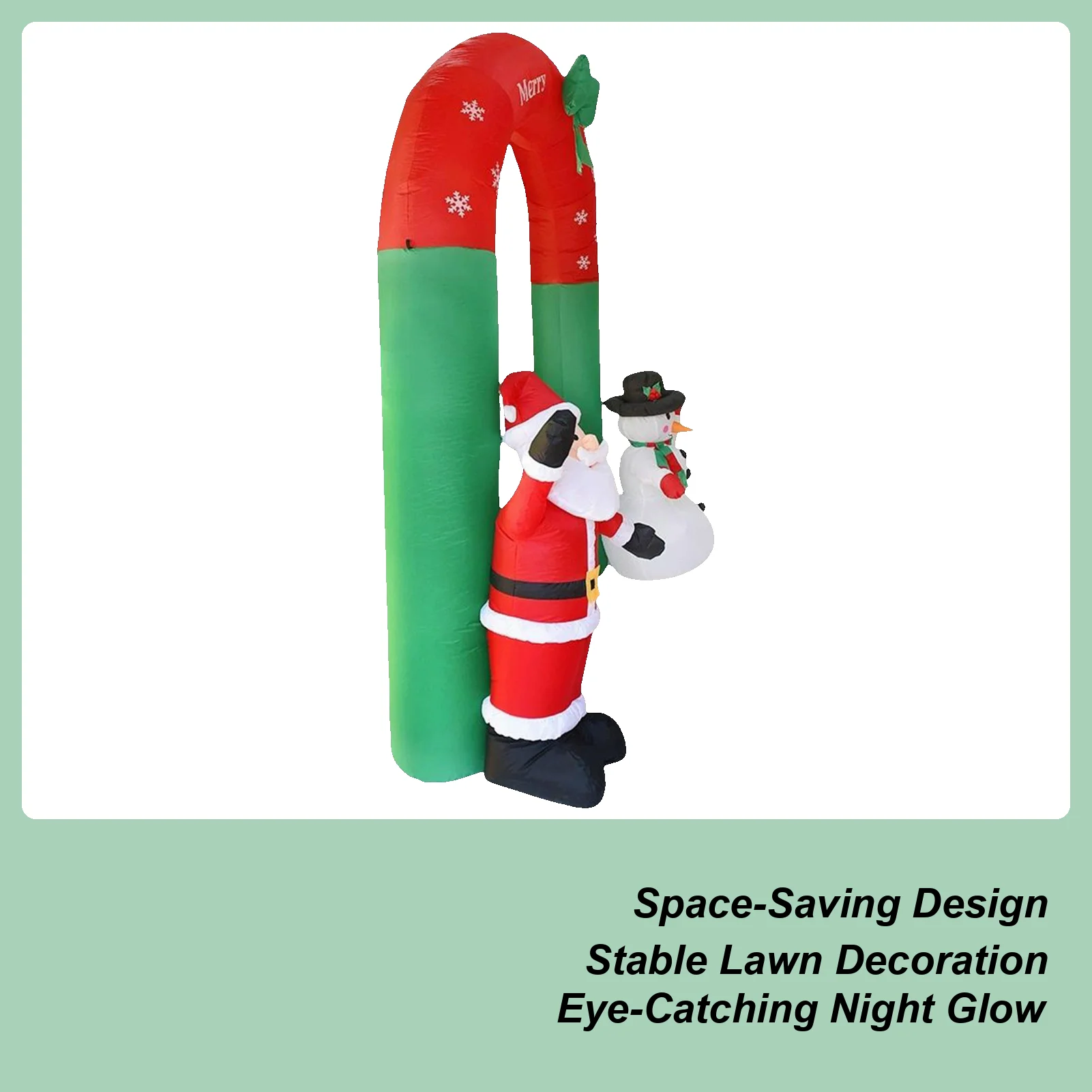 

Outdoor Christmas Inflatables 2.4-meter LED Snowman Blow Up Yard Decorations Driveway Inflatable Arch Holiday Decor For Outdoor
