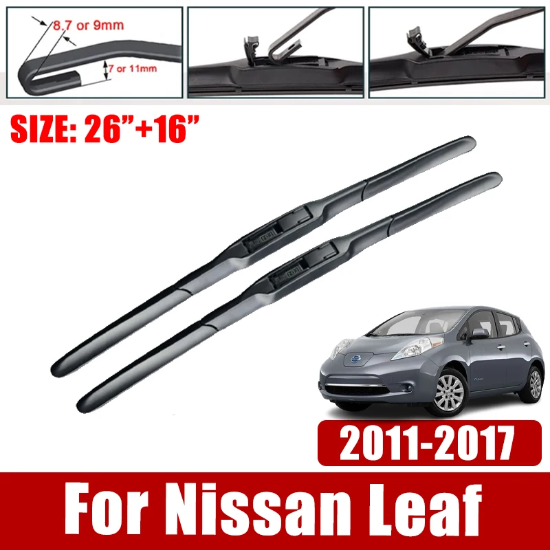 

Car Wiper Blade For Nissan Leaf 2011-2017 2012 2013 2014 Front Rain Rubber Sticker Windscreen Windshield Wiper Auto Accessories