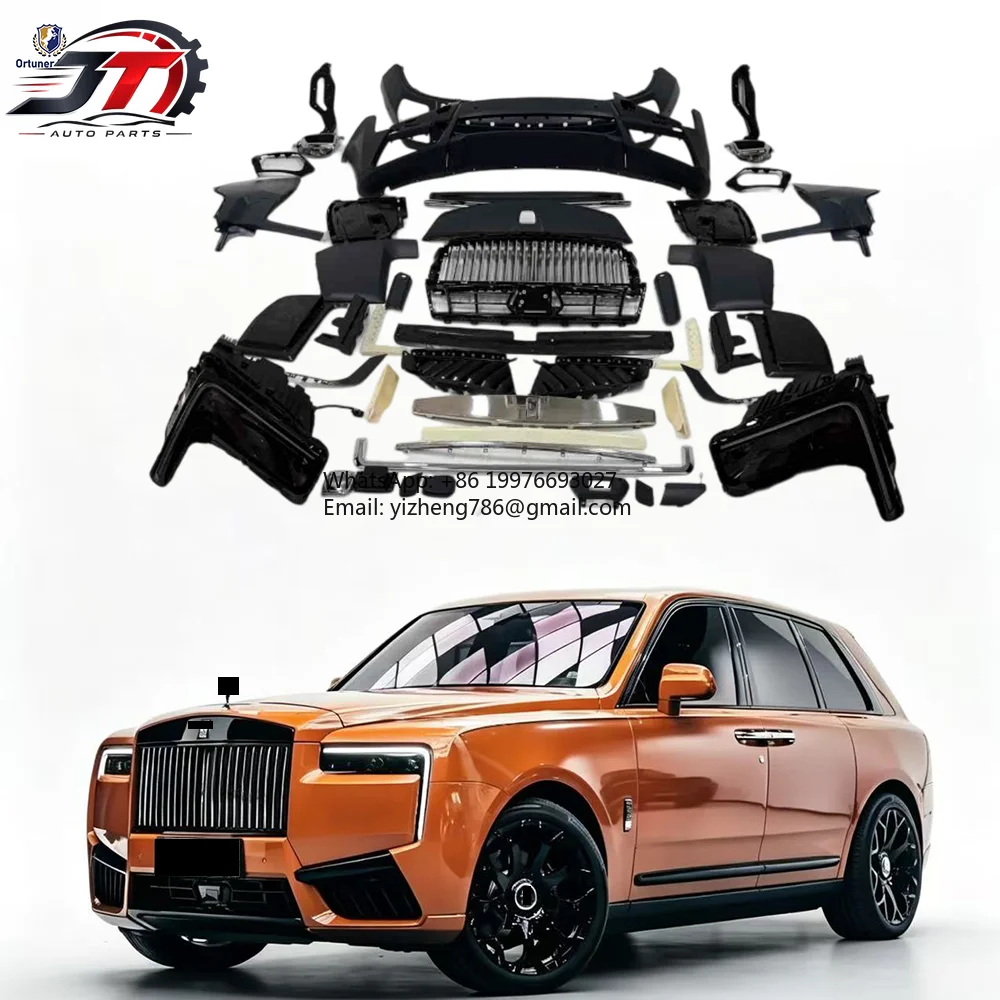 JT Car Front Bumpers Kit Exhaust Bumper Rail Reinforcement Screw-On Attachment for Rolls-Royce Cullinan 2018-2025 Retrofit/Upgra
