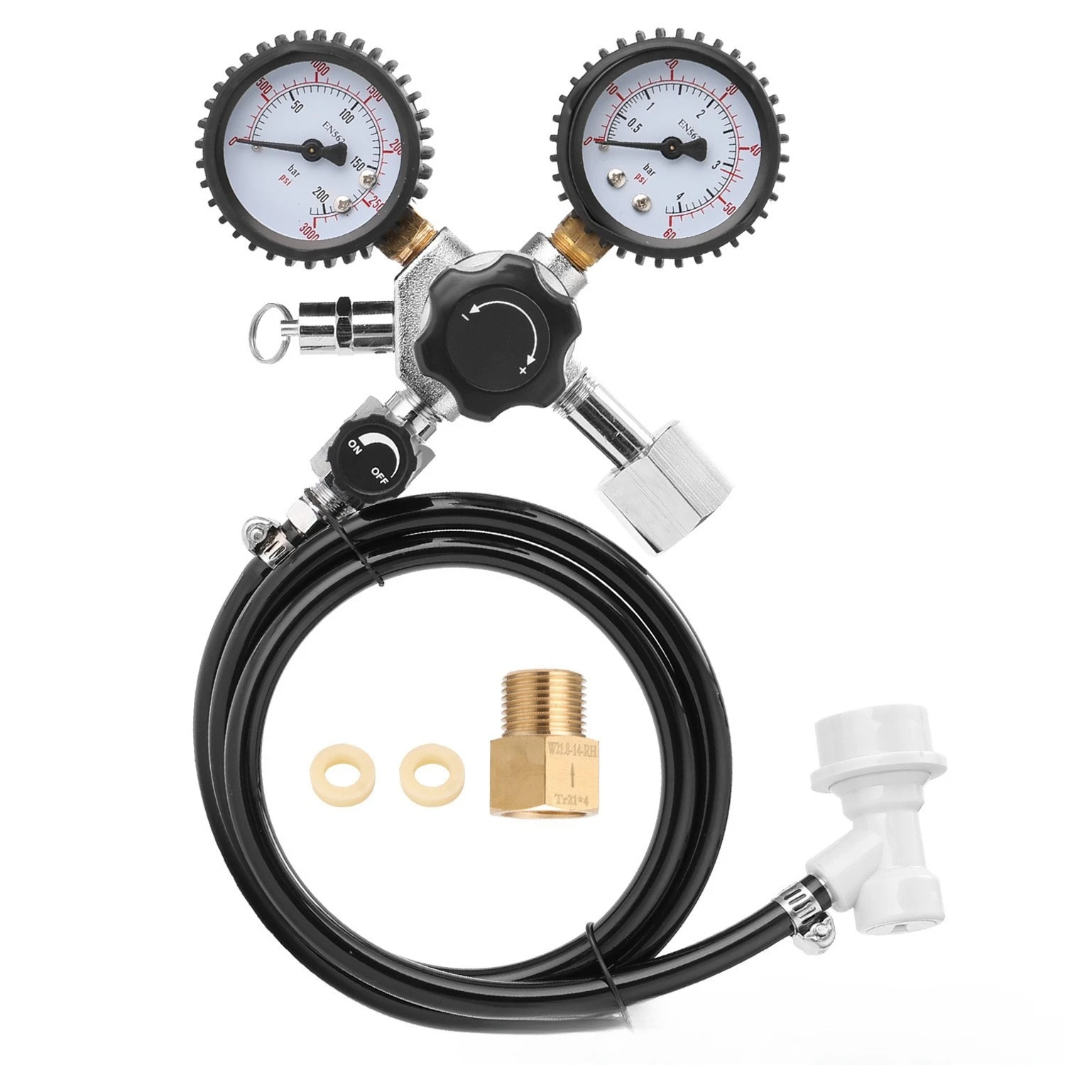 

Regulator CGA320 American Standard W21.8 European Standard Beer Pressure Reducing Valve, Carbon Dioxide Beer Beverage -