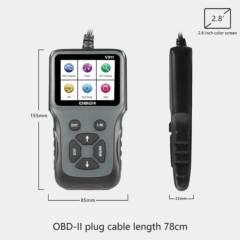 Yuanjoy 12/24v Obd2 Scanner V311 Code Reader Universal Diagnostic Tool Car Scanner For Car Engine Automotive Diagnostic