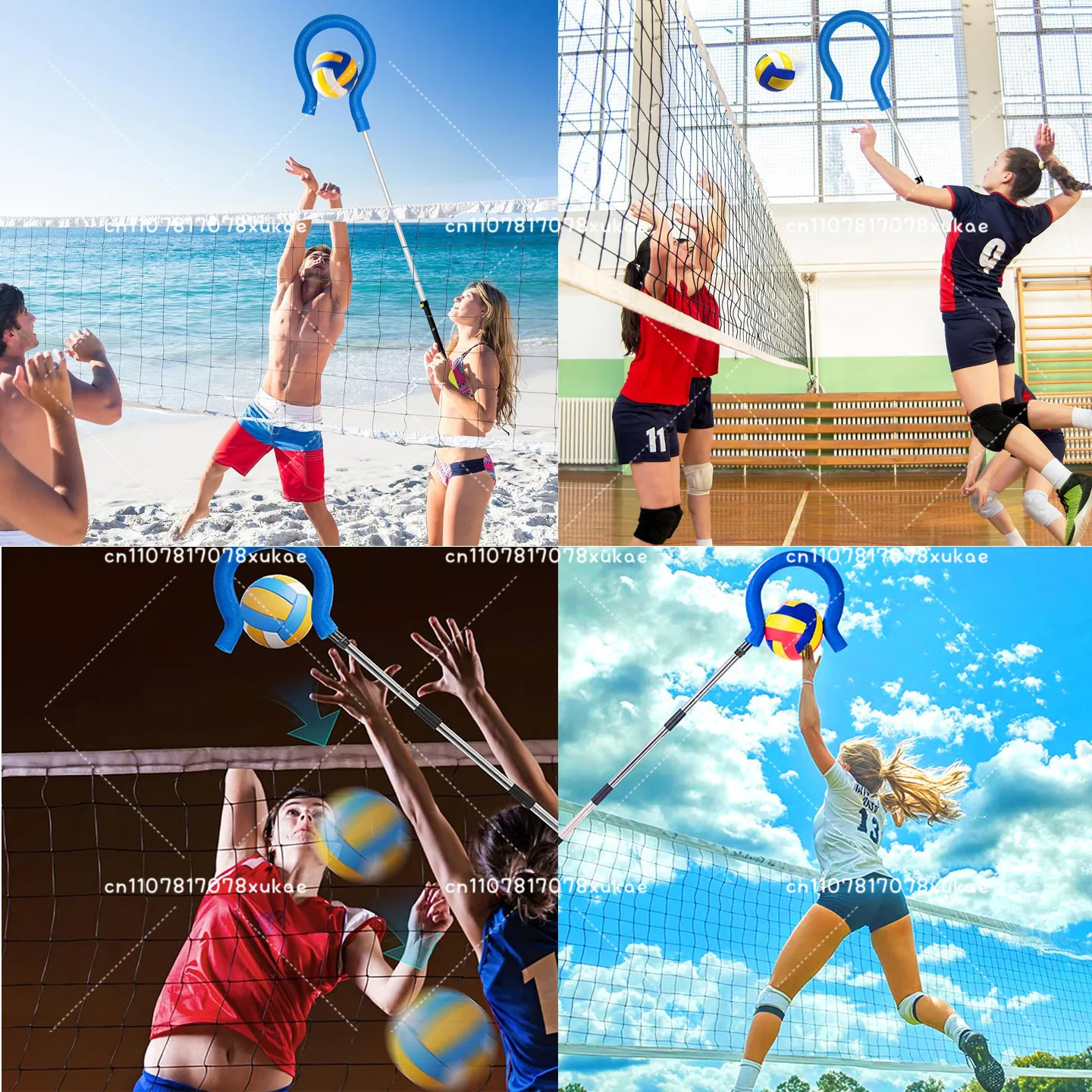 Durable, Lightweight Hook Volleyball Spike Trainer for Ball Handling