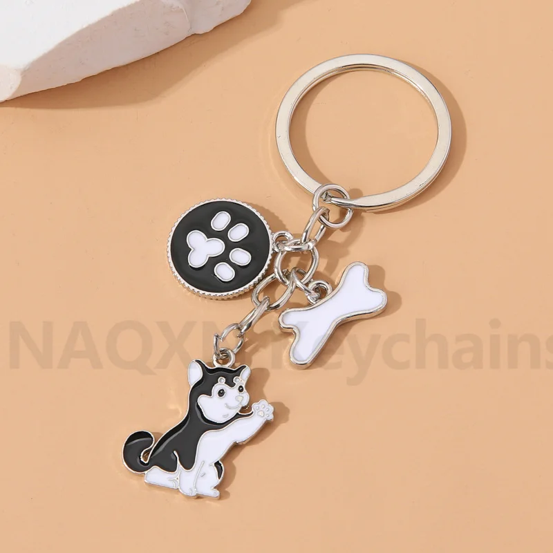 Lovely Bone Dog Keychain Cute Pet Animals Claw Key Ring For Women Men Birthday Gift Bag Decoration Handmade Diy Jewelry Set