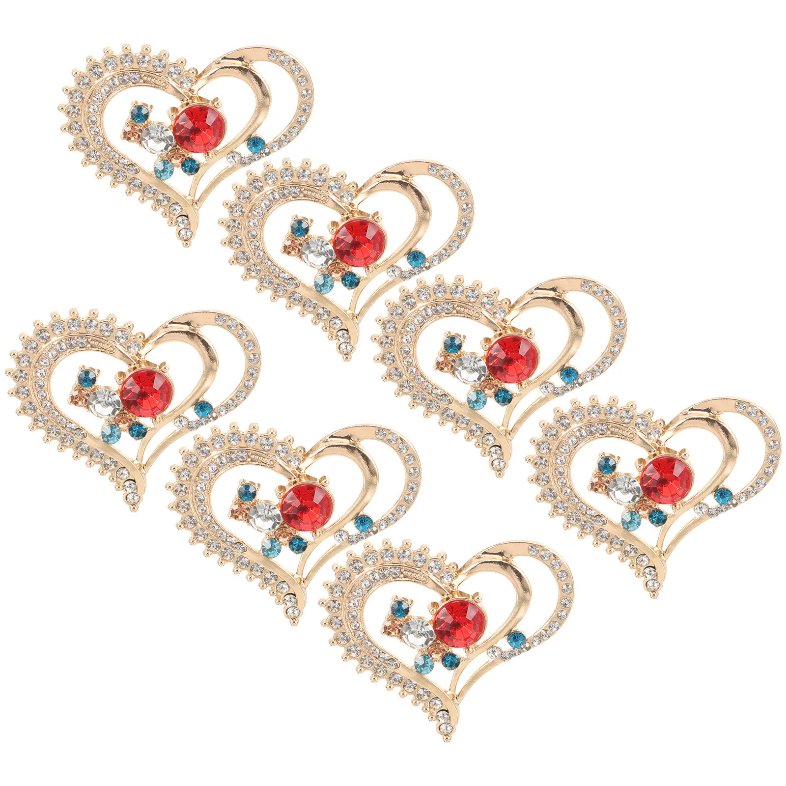 

10pcs Heart Applique Patches Alloy Rhinestone Decor For Clothing Shoes Handbag Diy Craft Garment Ornament Sewing Supplies