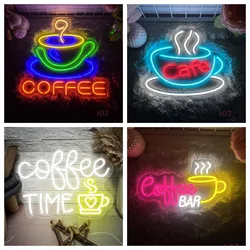 Coffee Neon Led Sign Cafe Pantry Neon lights USB Coffee Shop Tea Room Decor For Pantry Coffee Cafe Bar Decoration Neon Signs