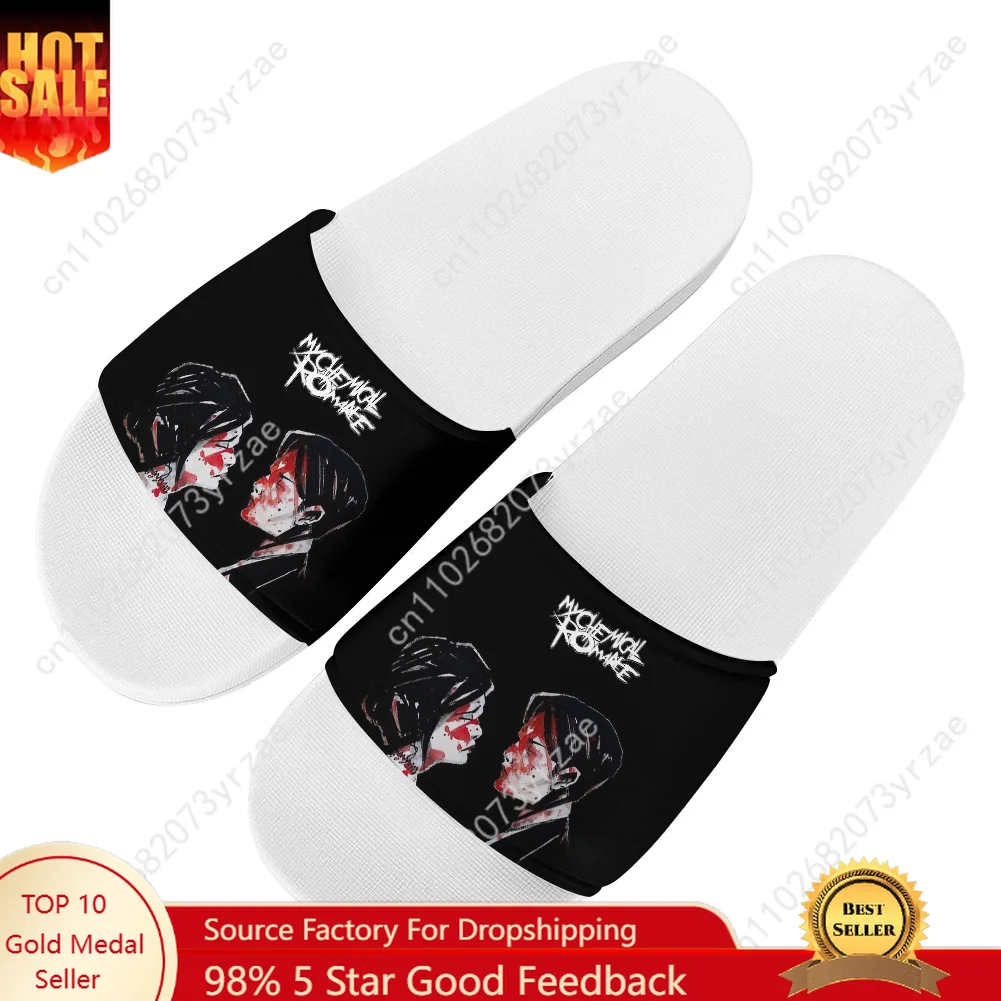 

My Chemical Romance сандалии, домашние тапочки, обувь для воды, мужские и женские сандалии для подростков, пляжные тапочки для бассейна, тапочки на заказ