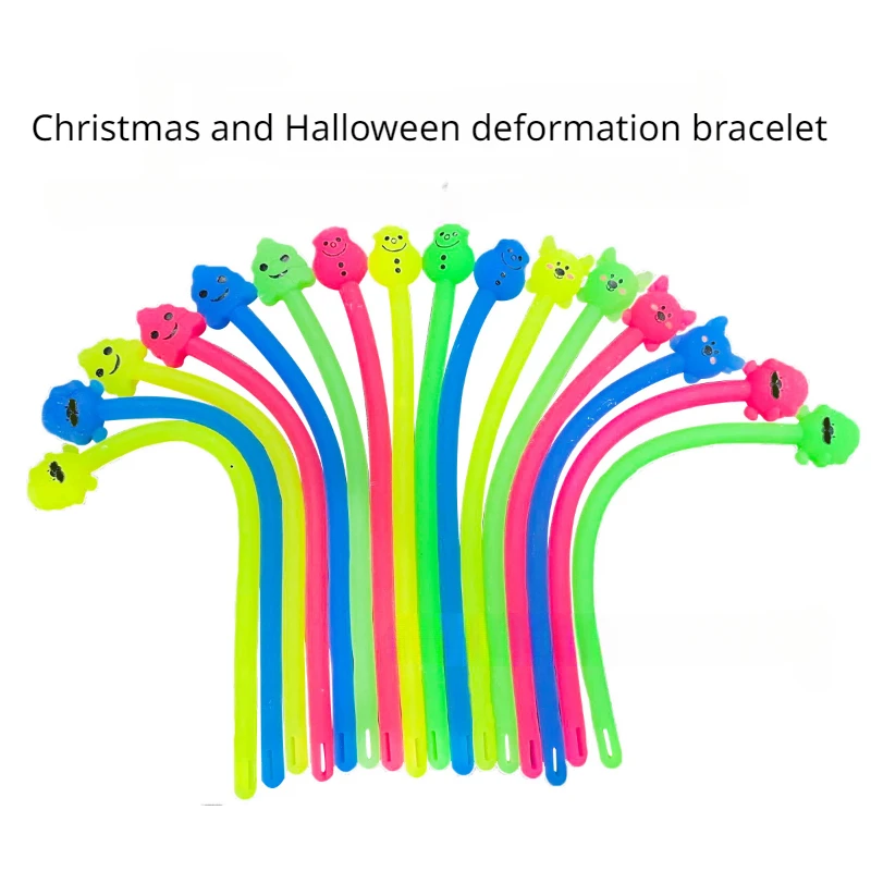 

Stress Toy Pull Deformation Elastic Animal Bracelet Soft Rubber Decompression Funny Children's Toys Christmas Halloween Gift